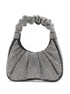 Jw Pei All-over Strass Satin Gabbi Mini Hobo Bag In Black