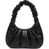 Jw Pei Gabbi Rhombus Ruched Quilted Faux Leather Handbag In Black