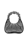Jw Pei All-over Strass Satin Gabbi Mini Hobo Bag In Black