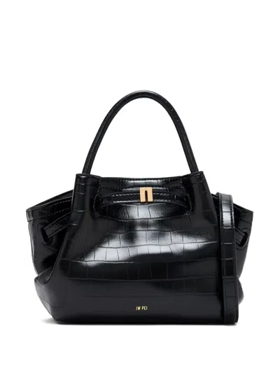 Jw Pei Hana Croc-effect Mini Tote Bag In Black