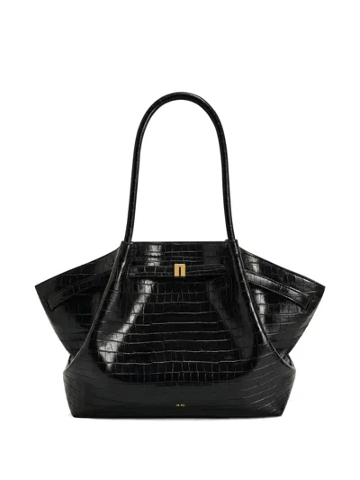 Jw Pei Hana Croc-effect Tote Bag In Black