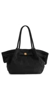 Jw Pei Hana Medium Faux Suede Tote Bag Black In Black