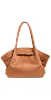 Jw Pei Hana Medium Faux Suede Tote Bag Brown In Brown
