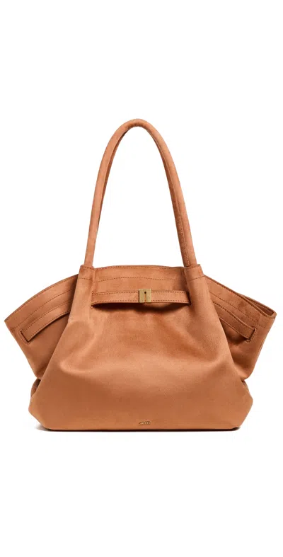 Jw Pei Hana Medium Faux Suede Tote Bag Brown