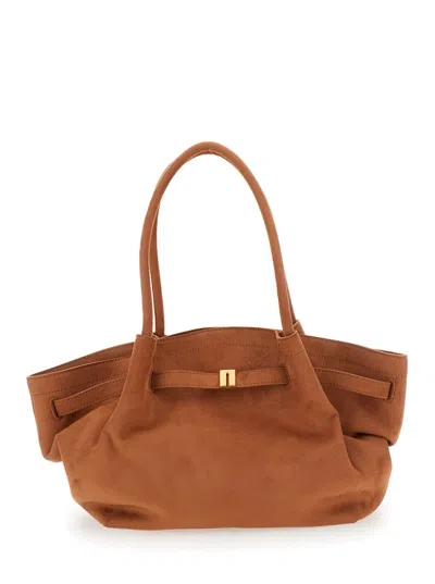 Jw Pei Hana Medium Faux Suede Tote Bag In Brown