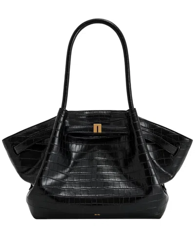 Jw Pei Hana Medium Suede Tote Bag In Black