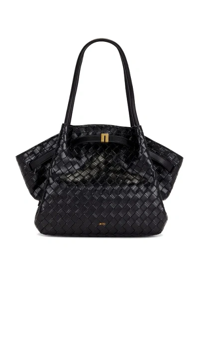 Jw Pei Hana Medium Weave Texture Tote Bag In Black