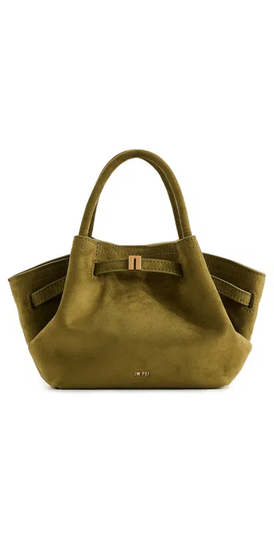 Jw Pei Hana Mini Faux Suede Tote Bag Dark Olive In Green