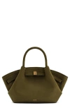 Jw Pei Hana Mini Faux Suede Tote In Dark Olive