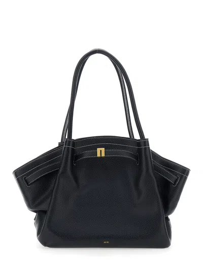 Jw Pei Hana Shoulder Handbag With Two Handles, Logo Front Plaque, Ecoleather, 43 X 25 X 13.5 Cm In Black