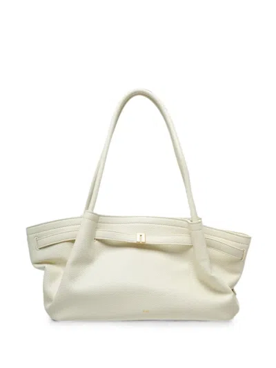 Jw Pei Hana Wide Pebbled-effect Shoulder Bag In White