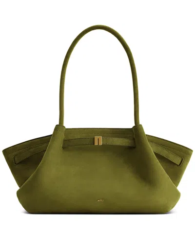 Jw Pei Hana Wide Suede Fabric Extra-large Tote Handbag In Green
