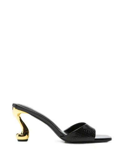 Jw Pei Hannah Faux Snakeskin Heel Mules In Multi