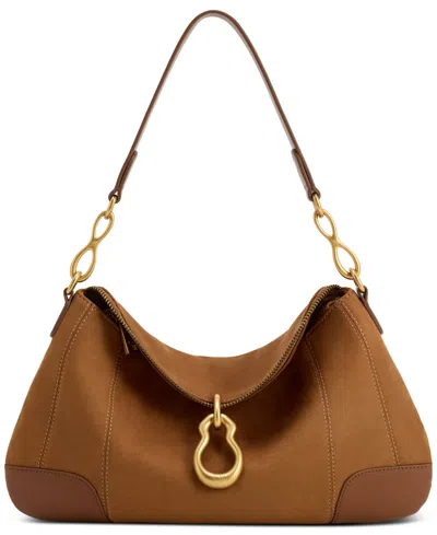 Jw Pei Jayla Metal Pendant Embellished Medium Shoulder Handbag In Brown