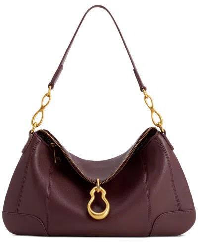 Jw Pei Jayla Metal Pendant Embellished Medium Shoulder Handbag In Burgundy