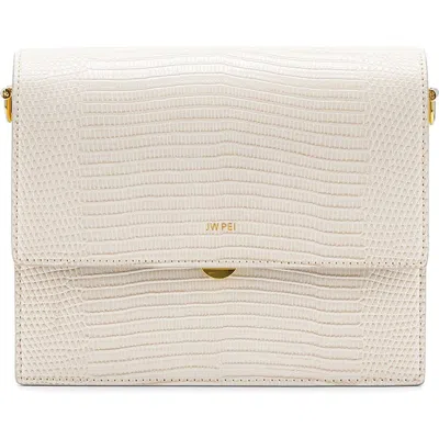Jw Pei Joy Metallic Faux Leather Shoulder Bag In Ivory Lizard