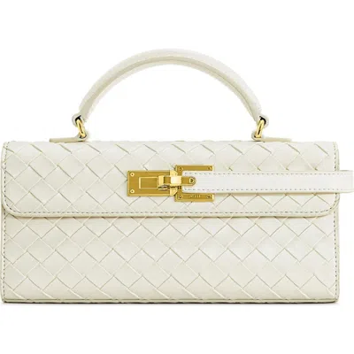 Jw Pei Keyla Woven Faux Leather Top Handle Bag In White