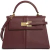 Jw Pei Large Elise Faux Leather Top Handle Bag In Claret