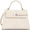 Jw Pei Large Elise Faux Leather Top Handle Bag In White
