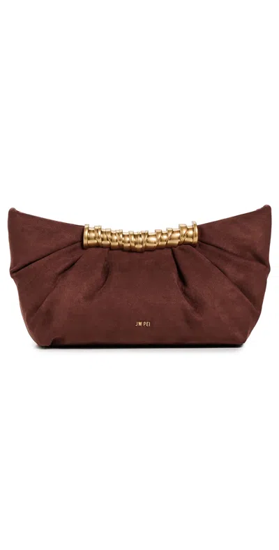 Jw Pei Leia Pleated Clutch Dark Brown