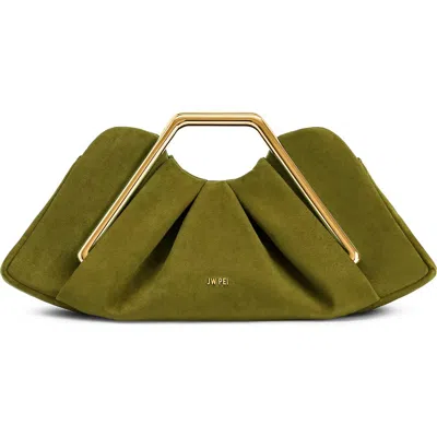 Jw Pei Lila Croc Embossed Faux Leather Clutch In Green