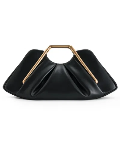 Jw Pei Lila Metal Frame Clutch In Black