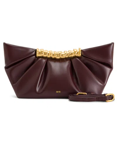 Jw Pei Lila Metal Frame Mini Clutch In Burgundy