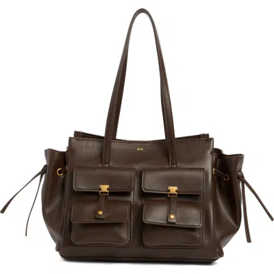 Jw Pei Linda Faux Leather Tote In Dark Brown