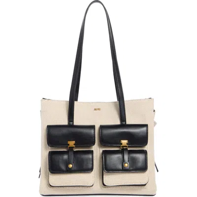 Jw Pei Linda Pocket Tote Bag In Black Canvas