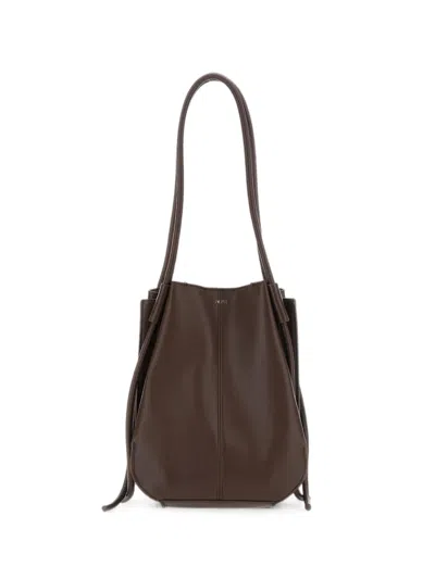 Jw Pei Logo-lettering Drawstring Tote Bag In Brown