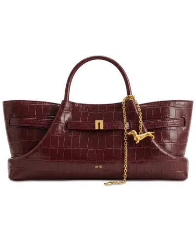 Jw Pei Maeve Dachshund Metal Charm Medium Tote Handbag In Burgundy
