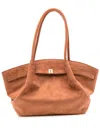 Jw Pei Hana Medium Faux Suede Tote Bag In Brown