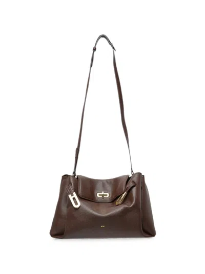 Jw Pei Medium Rhea Pebbled Buckle Shoulder Bag In Brown