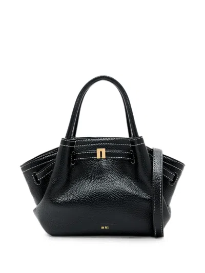 Jw Pei Mini Hana Contrast-stitch Pebbled Tote Bag In Black