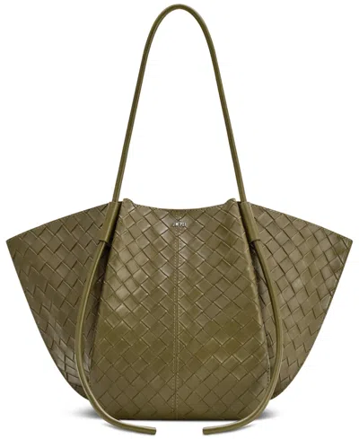 Jw Pei Nala Wide Weave Texture Large Tote Handbag In Green