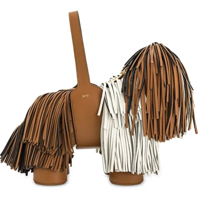 Jw Pei Nita Puppy Shape Fringed Faux Leather Handbag In Brown