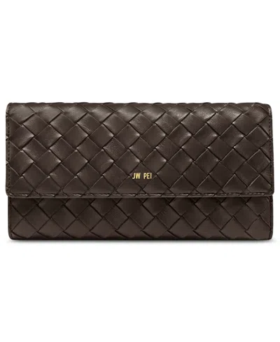 Jw Pei Pebbled Gold-tone Hardware Wallet In Burgundy