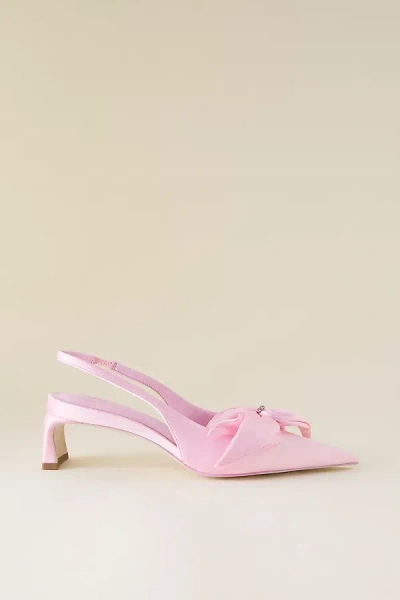 Jw Pei Queena Floral Applique Slingback Heels In Pink