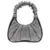 Jw Pei All-over Strass Satin Gabbi Mini Hobo Bag In Black