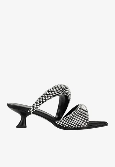 Jw Pei Sara 50 Crystal Embellished Mules In Black