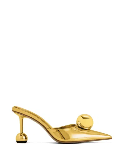 Jw Pei Sofia Sphere Heel Mules In Gold