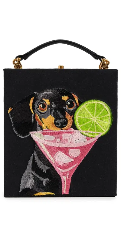 Jw Pei Taya Puppy Pattern Book Shape Clutch Bag Black