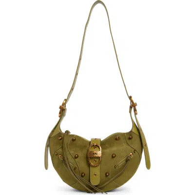 Jw Pei Tessa Suede Shoulder Bag In Dark Olive