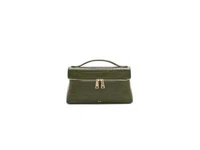 Jw Pei Thea Croc-embossed Top Handle Bag Satchel Handbags Olive Green: One Size