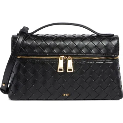 Jw Pei Thea Woven Faux Leather Top Handle Crossbody Bag In Black