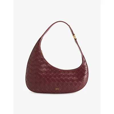 Jw Pei Womens Harlee Weave Vegan Leather Shoulder Bag Burgundy
