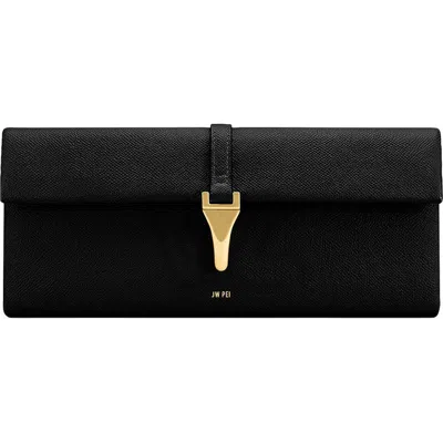 Jw Pei Zaria Pebbled Faux Leather Clutch In Black