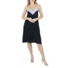 Jwon Flared Cami Dress In Blue In Black
