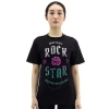 Jwon J-won  "born To Be A Rockstar" T-shirt In Black In Black