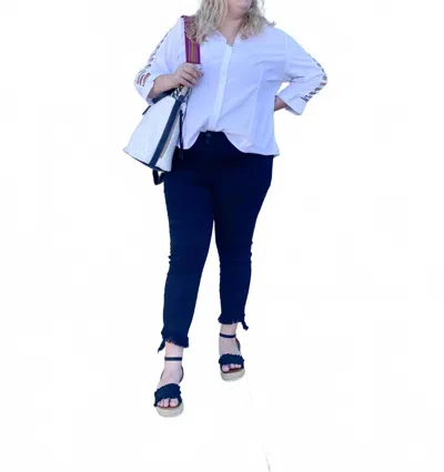 K & C Clothing Peekaboo Top - Plus In White